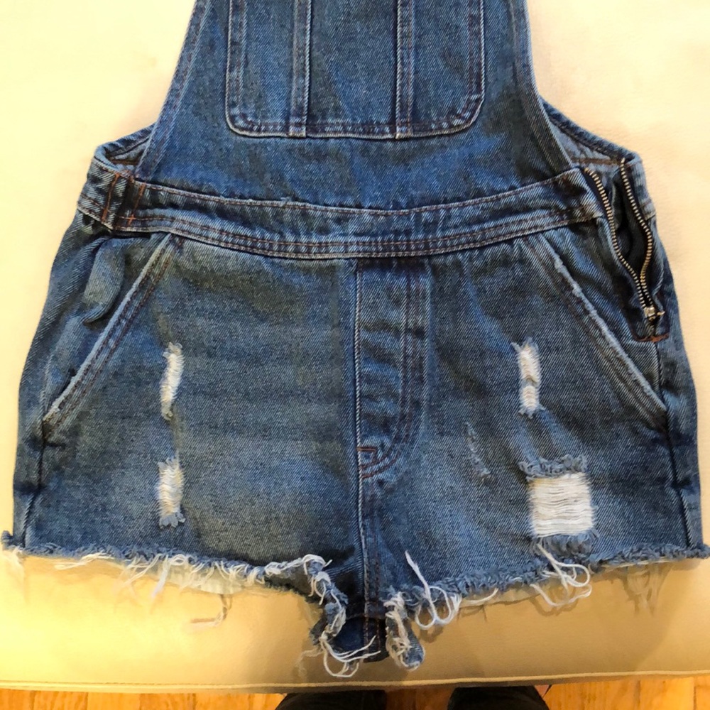 Denim Co. overall shorts blue denim size 2 - Picture 4 of 7